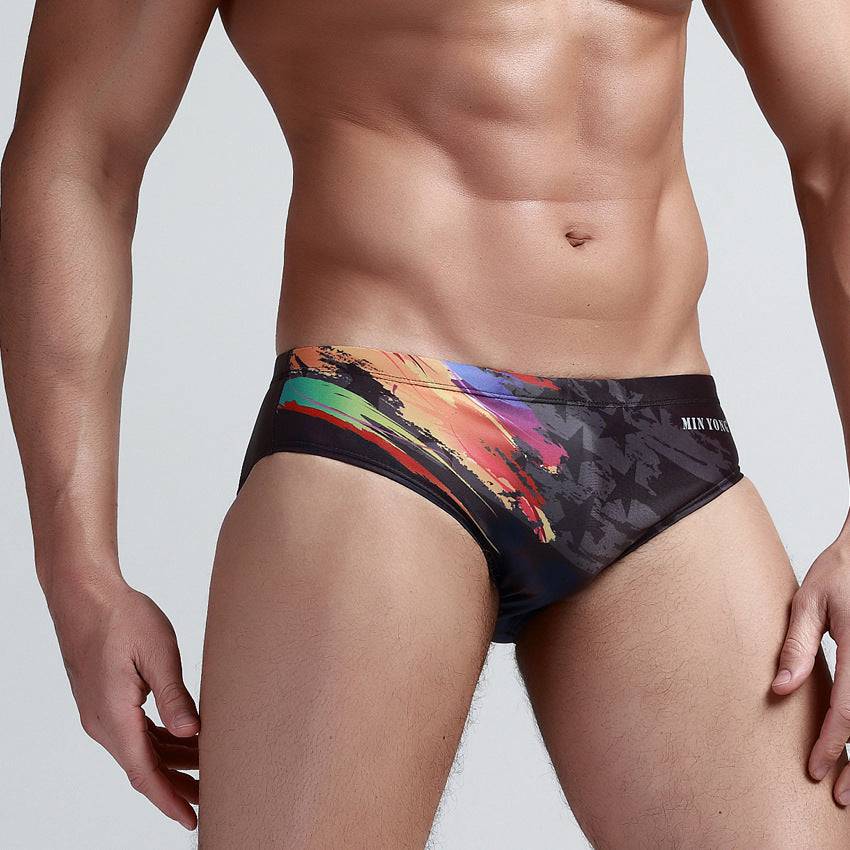 Men's Swimwear Triangle Swimming Shorts Professional Swimming Trunks - Clothing Personality
