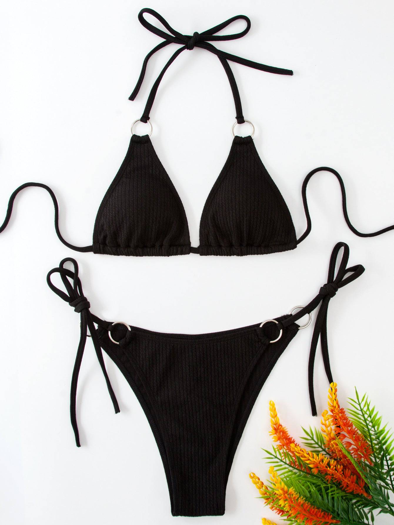 Sexy Bikini Set Summer Side Tie Thong Bandage Style Swimsuit Womens Clothing - Clothing Personality