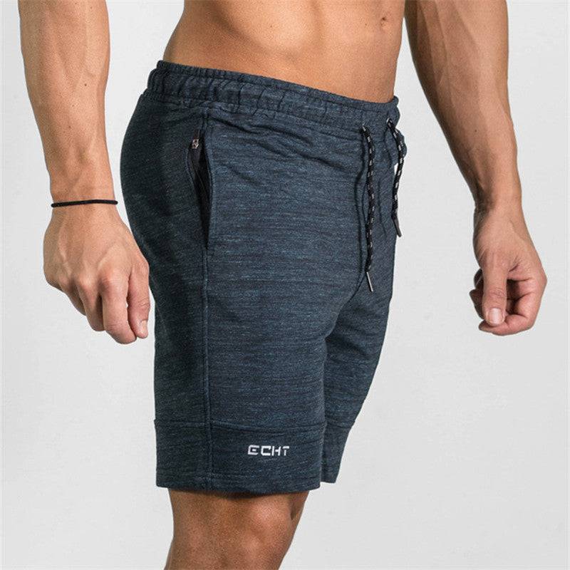 Summer Men's Gyms Shorts Bodybuilding Clothing Men Fitness Zipper Pathwork Workout Cotton Shorts - Clothing Personality