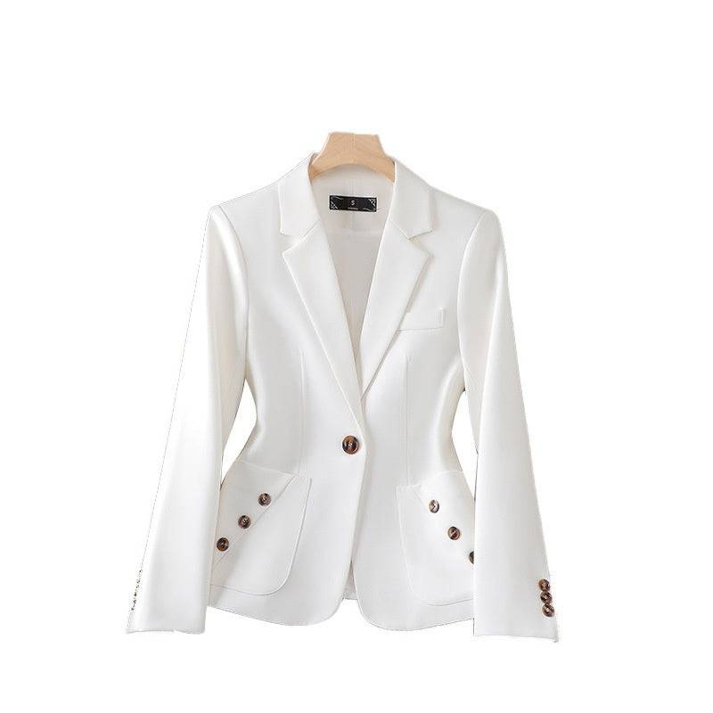 Women's Blazer Suit Jacket Buttons for Work Business Meetings - Clothing Personality