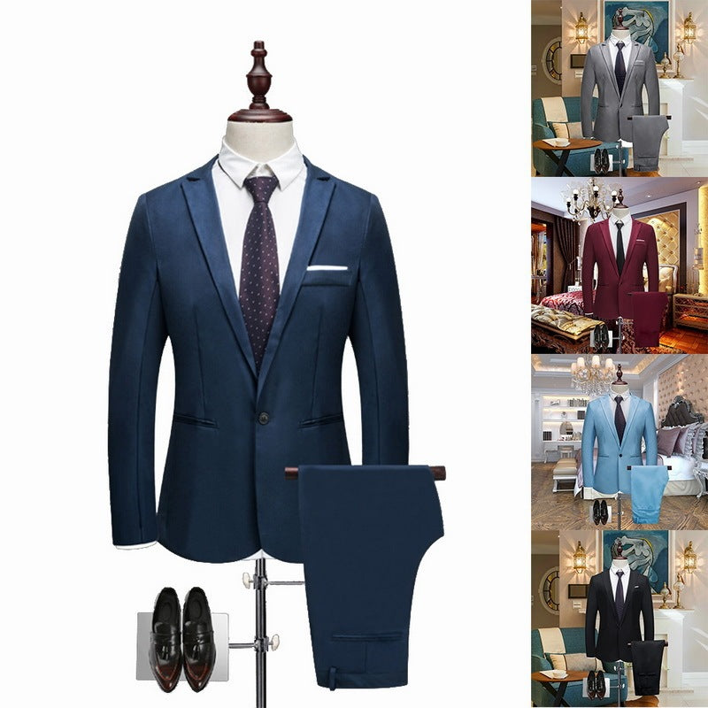 Men's Wedding Formal Suit Slim Fit Suit - Clothing Personality