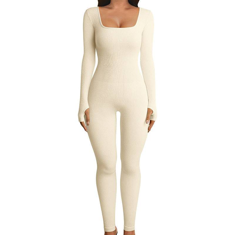 Seamless Jumpsuit Long Sleeve Shapewear Hip Lift Yoga Jumpsuit Sports Jumpsuit Bodysuits - Clothing Personality