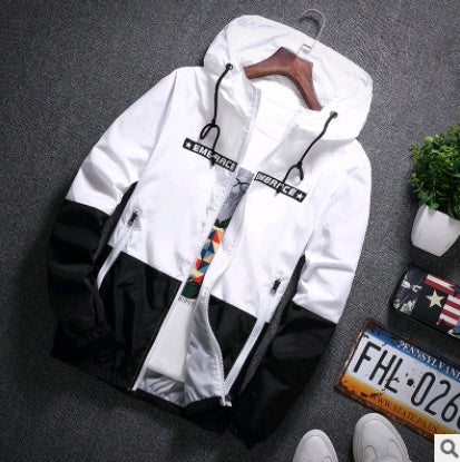 Autumn coat male spring and autumn thin section youth outerwear student slim clothes handsome hooded jacket - Clothing Personality