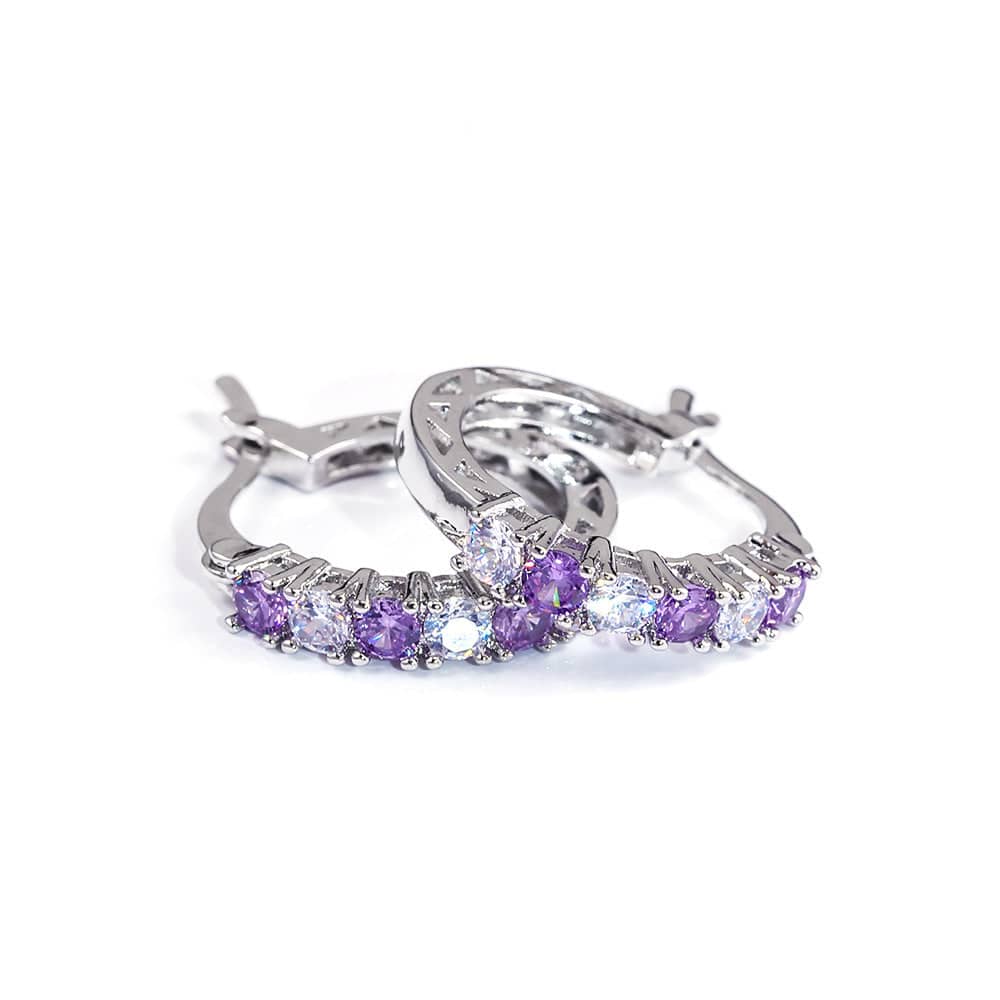 Colorful Cubic Zirconia Ear Buckles Earrings - Clothing Personality