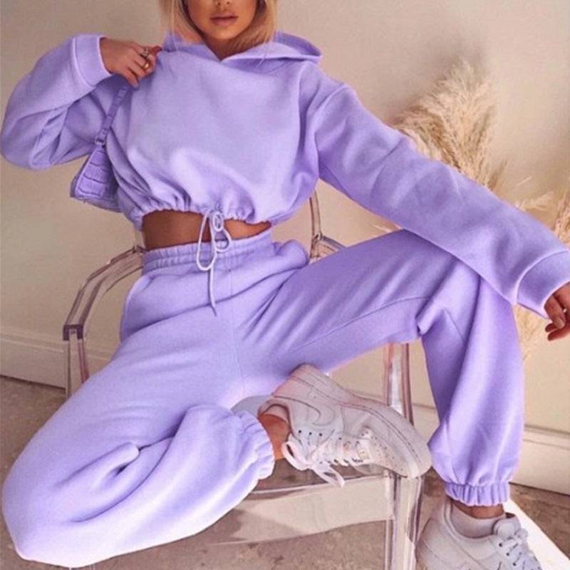 Jogging Suits For Women 2 Piece Sweatsuits Tracksuits Sexy Long Sleeve HoodieCasual Fitness Sportswear - Clothing Personality
