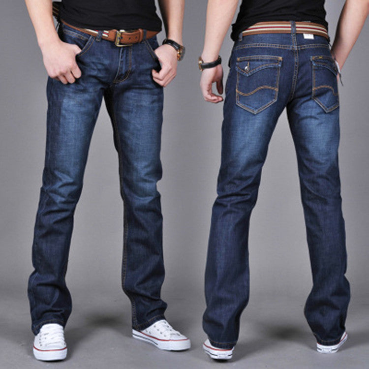 Men's Denim Long Pants Trendy Men's Denim Straight-Leg Pants - Clothing Personality