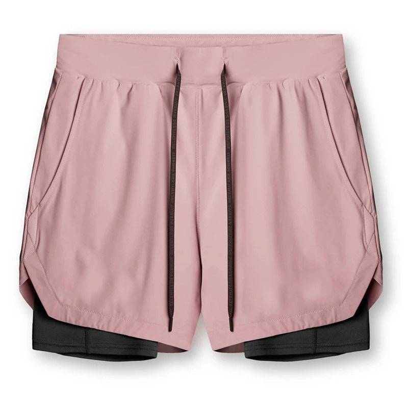 Sports Casual Quick-drying Double-layer Two-in-one Running Shorts - Clothing Personality
