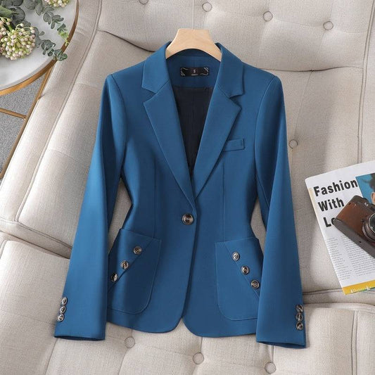 Women's Blazer Suit Jacket Buttons for Work Business Meetings - Clothing Personality