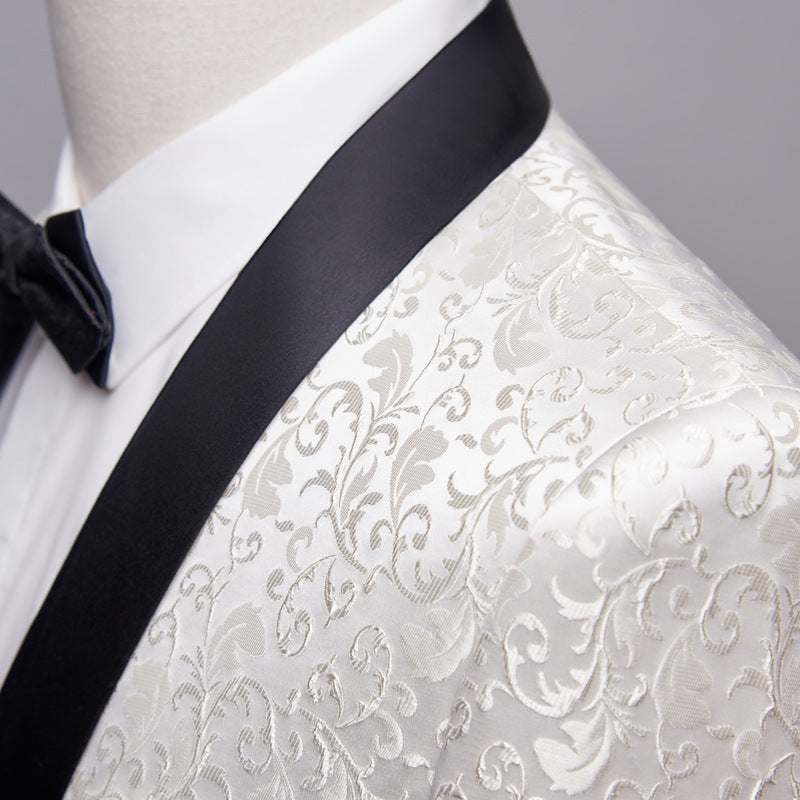 Men's Paisley Tuxedo Suit Wedding Suit Set - Clothing Personality