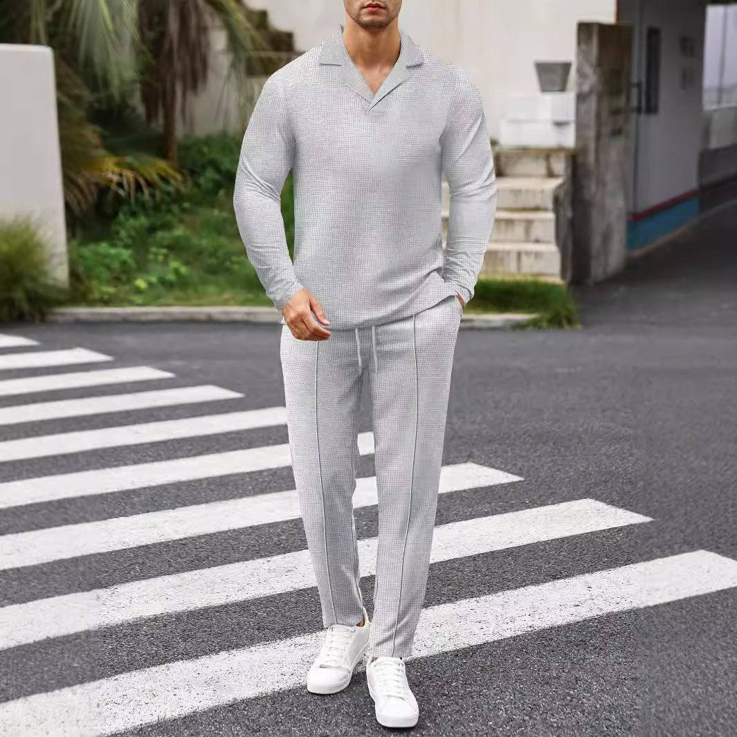 New Men's Solid Color Sweatsuit Tracksuit Pants and Top Combo - Clothing Personality