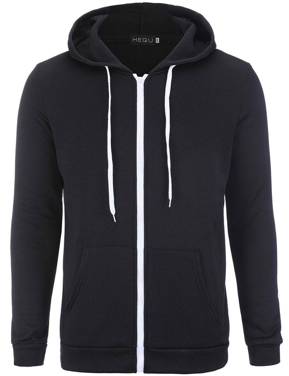 Men Black Hip Hop Mantle Hoodies - Clothing Personality