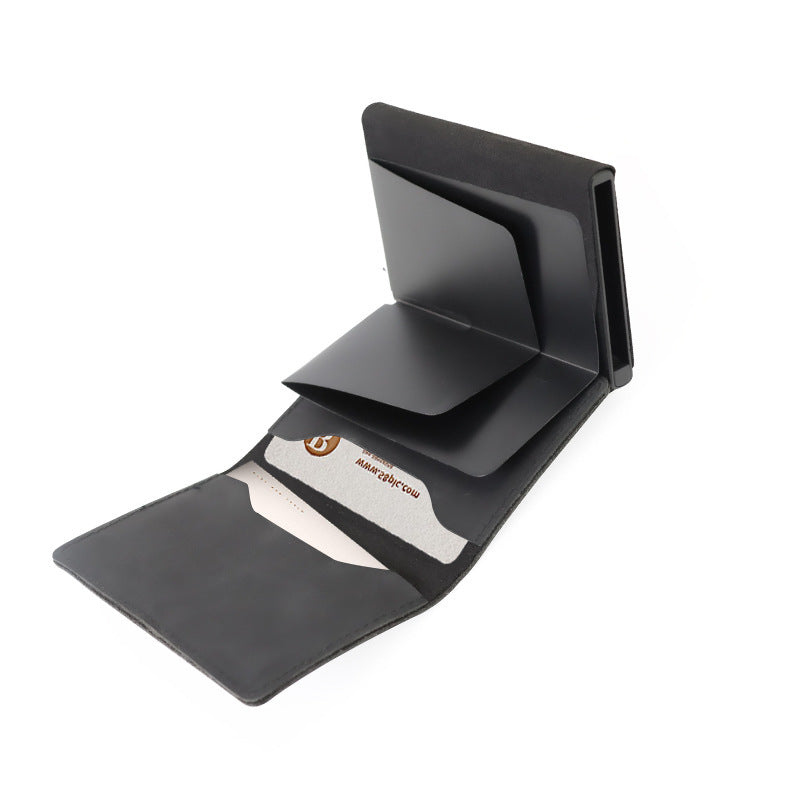 Minimalist Wallets For Men, Premium Genuine Leather Credit Card Holder For AirTag With Slim Wallet RFID Technology - Clothing Personality