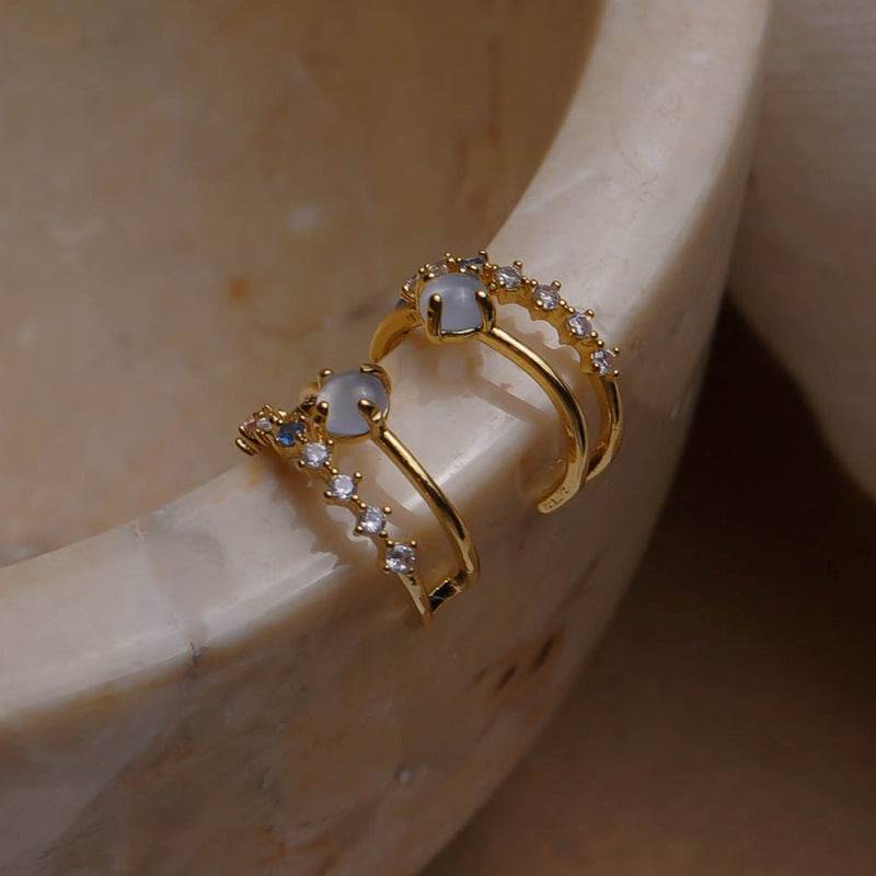 Ladies vintage opal earrings - Clothing Personality