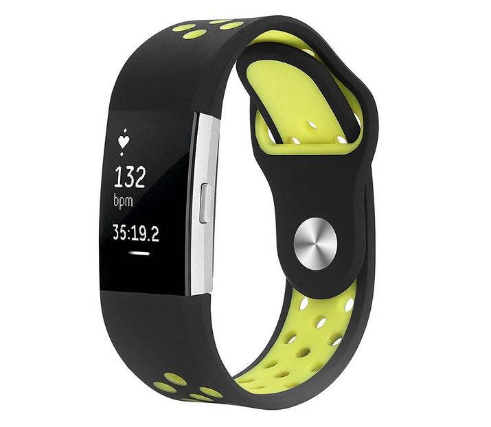 Fitbit Strap Charge2 Monochrome Round Hole Silicone Strap - Clothing Personality