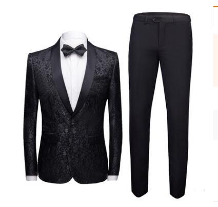 Men's Paisley Tuxedo Suit Wedding Suit Set - Clothing Personality