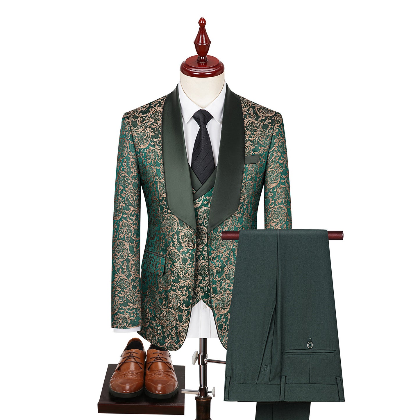 Men's Jacquard Suit Wedding Dress Suit - Clothing Personality