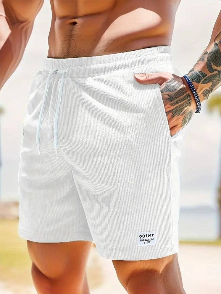 Lace-up Drawstring Shorts Summer Corduroy Sports Short Pants Mens Clothing - Clothing Personality
