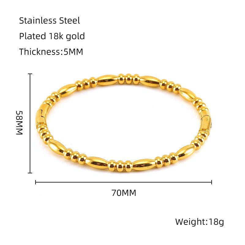 Fashion Bamboo Titanium Steel Bracelet Three Beads - Clothing Personality