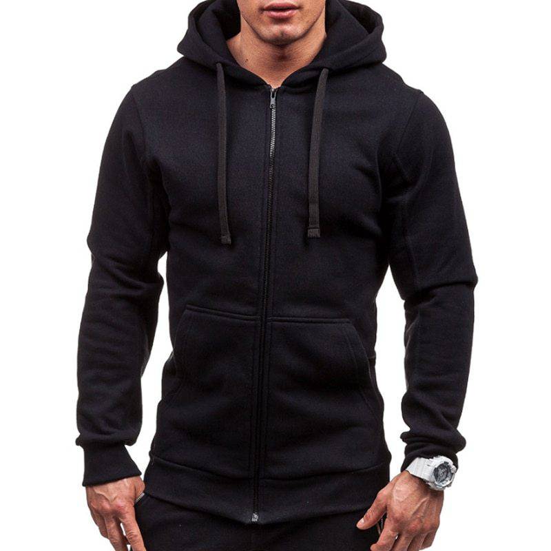 Men Black Hip Hop Mantle Hoodies - Clothing Personality