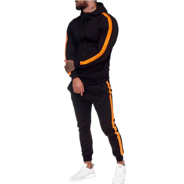 Men's Zip Shirt Hooded Sports Suit - Clothing Personality