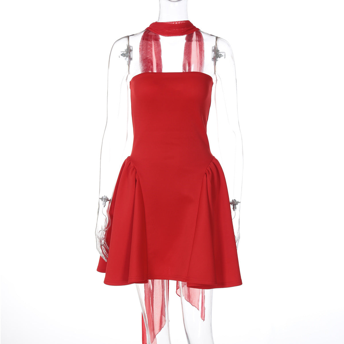 Sexy Tube Top Dress With Back Zipper Design Ins Fashion Short Dress For Party Clothing Women - Clothing Personality