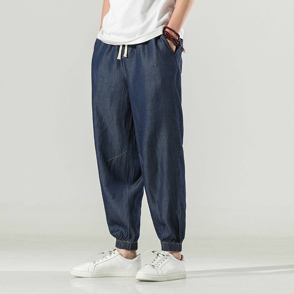 Men's Tencel Denim Casual Plus Size Loose Pants - Clothing Personality