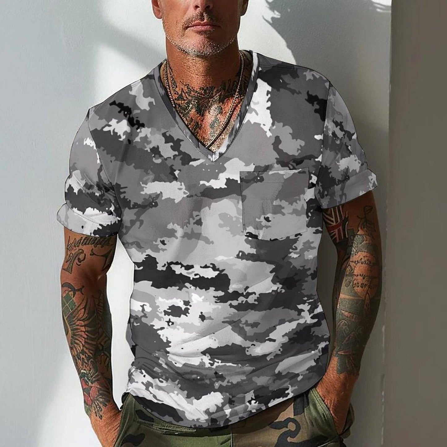 Summer Men's Design Camouflage Breathable Loose Fashion Short Sleeve - Clothing Personality