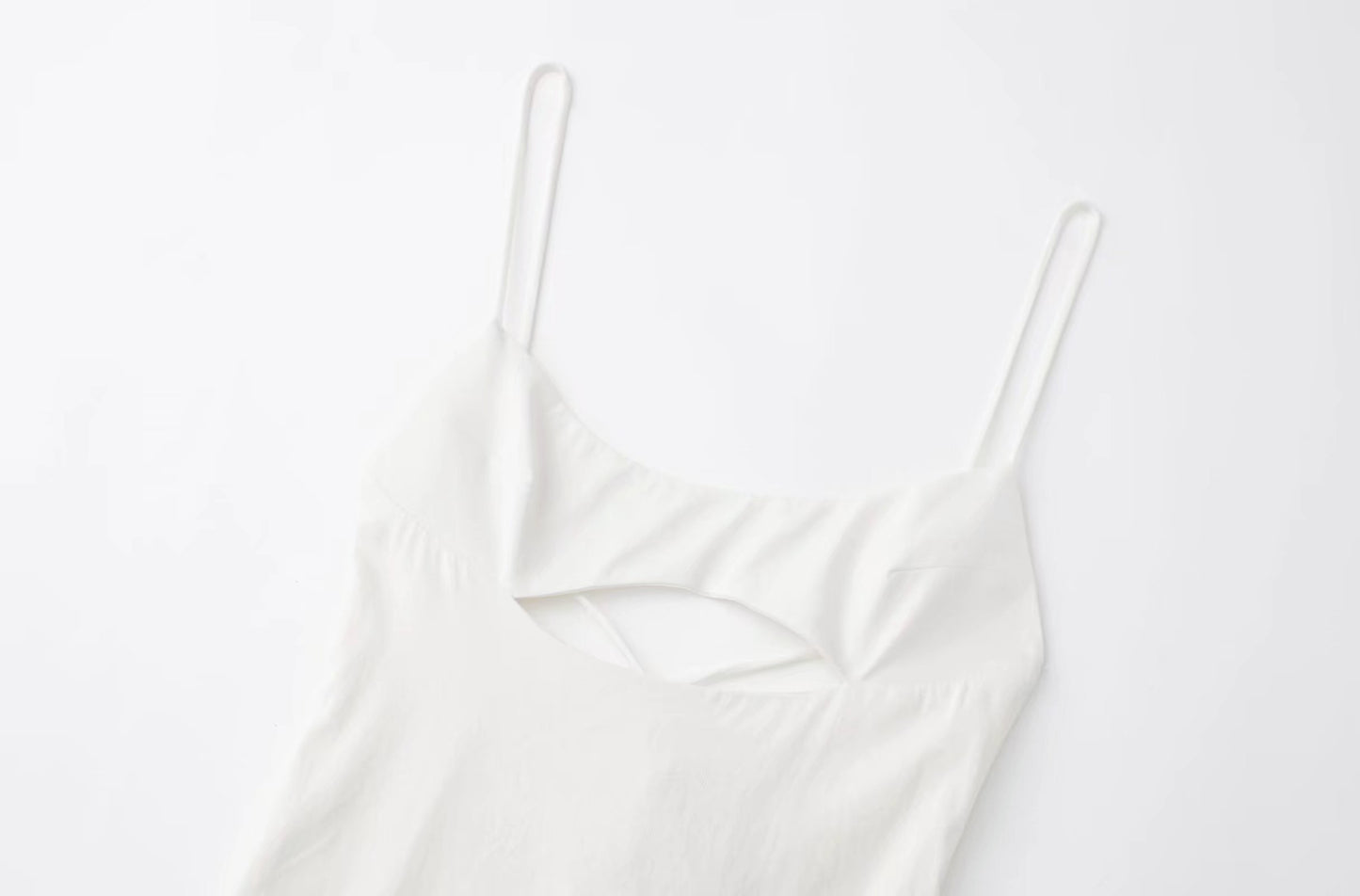 Split Design Cut-out Cotton Maxi Dress White - Clothing Personality