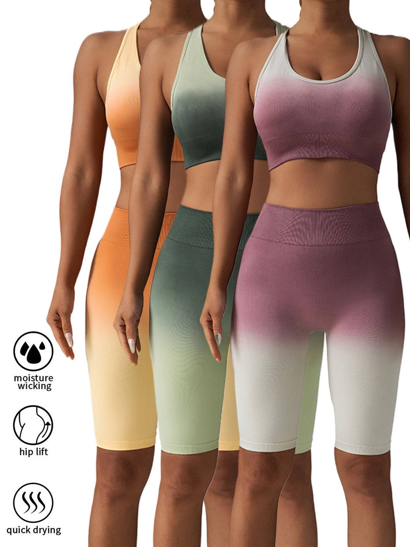 3 Pack Women Workout Shorts Scrunch Shorts Seamless High Waisted Contour Gym Yoga Biker Shorts - Clothing Personality