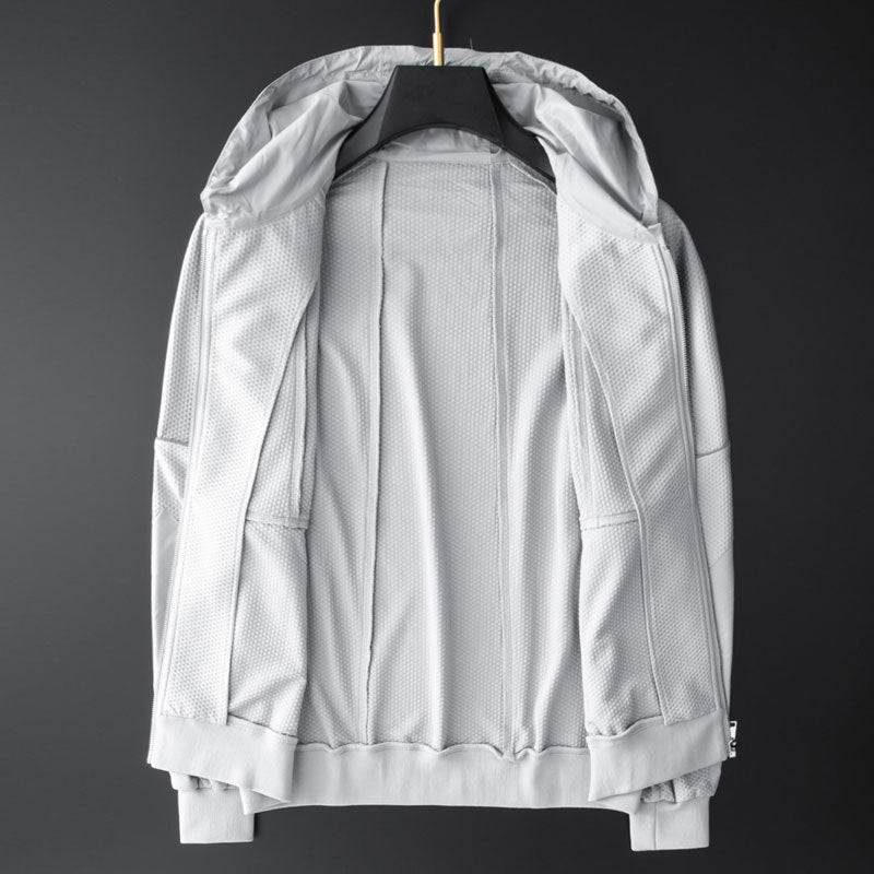 Sports And Leisure Suit Men's Stretch Slim-fit Hood Fashion Two-piece Suit - Clothing Personality