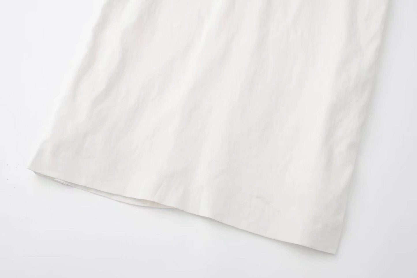Split Design Cut-out Cotton Maxi Dress White - Clothing Personality