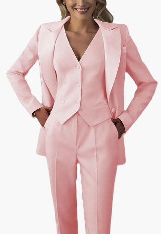 Fashion Casual Women's Three-piece Dress Suit Blazer Vest Pants Suit - Clothing Personality
