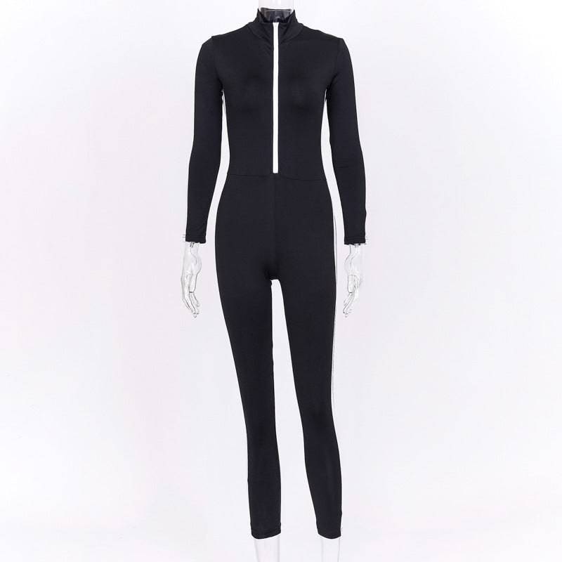 Zipper stitching yoga sports jumpsuit - Clothing Personality