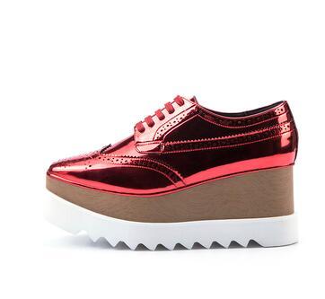 Women's Shoes With Carved Waterproof Platform Wedges - Clothing Personality