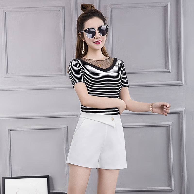 Women's Summer Wide Leg Chino Mom Shorts - Clothing Personality
