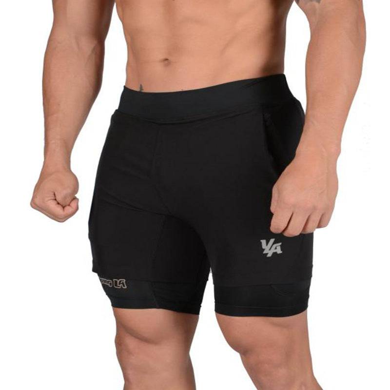 New Running Shorts Summer Men's Gym Fitness Bodybuilding Training Quick-drying Shorts Men's Jogging Running Sports 2-in-1 Shorts - Clothing Personality