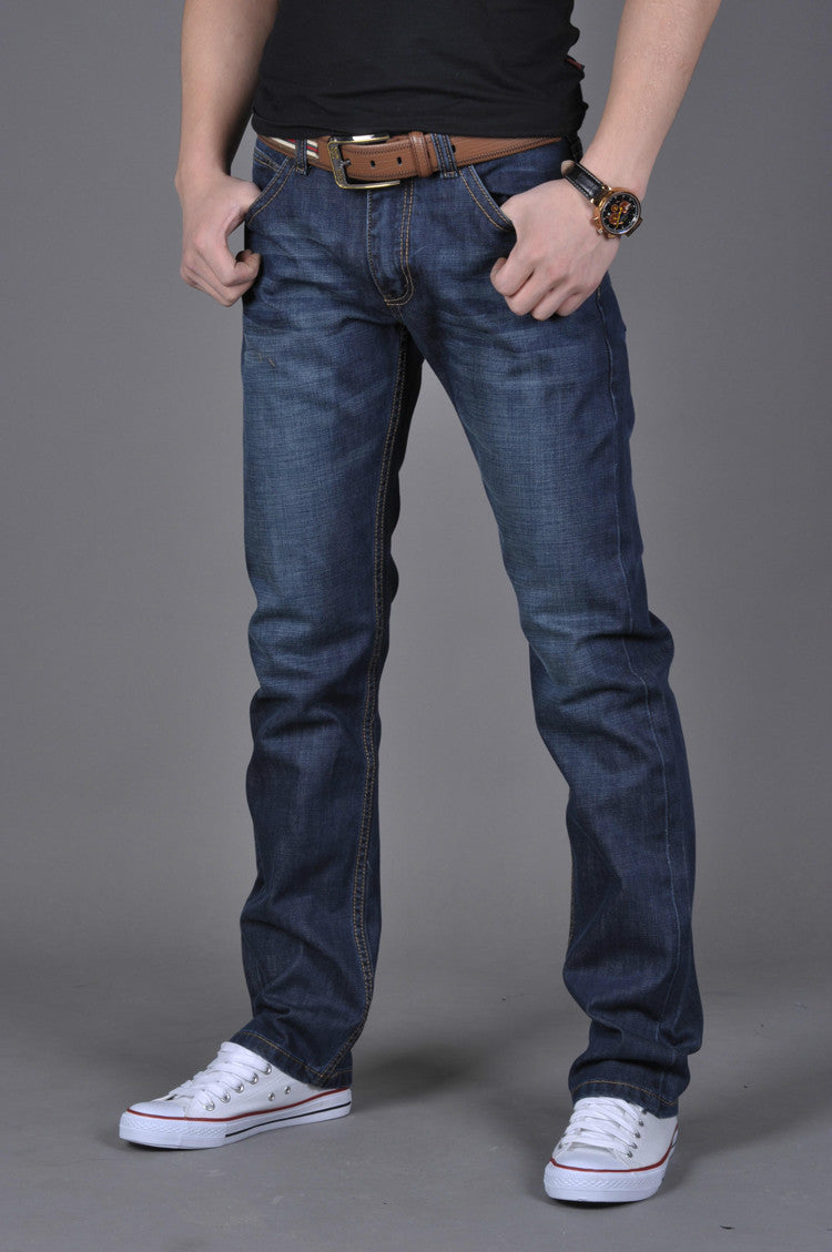 Men's Denim Long Pants Trendy Men's Denim Straight-Leg Pants - Clothing Personality