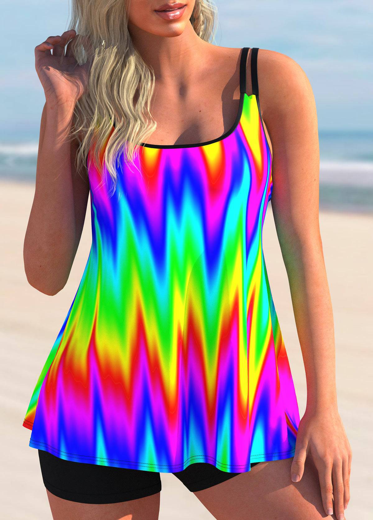 Women's Tankini Belly Split Large Size Swimsuit - Clothing Personality