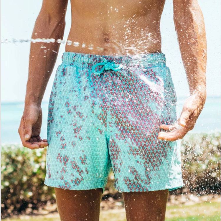 Magical Change Color Beach Shorts Summer Men Swimming Trunks Swimwear Swimsuit Quick Dry bathing shorts Beach Pant - Clothing Personality