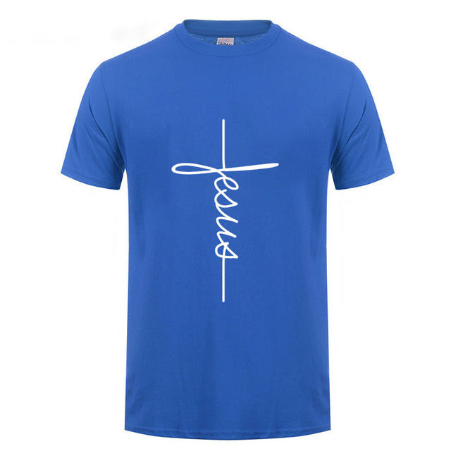 Jesus Cross T-shirts Men, Women, Europe, English, Digital Letters, Street Short Sleeve, Alien, WISH Amazon - Clothing Personality