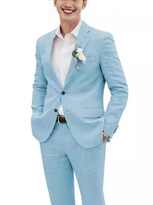Fashion Casual Men's Suit Linen Slim Fit - Clothing Personality