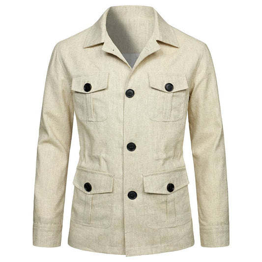 Men's Blazer Light Jacket Spring Linen Jacket British Retro Gentry - Clothing Personality