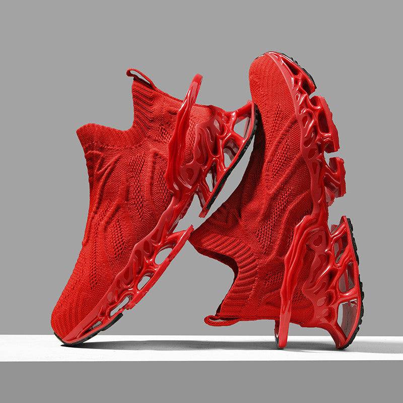 Breathable Blade Plus Size Shock Absorption Flying Woven Men's Sneaker - Clothing Personality