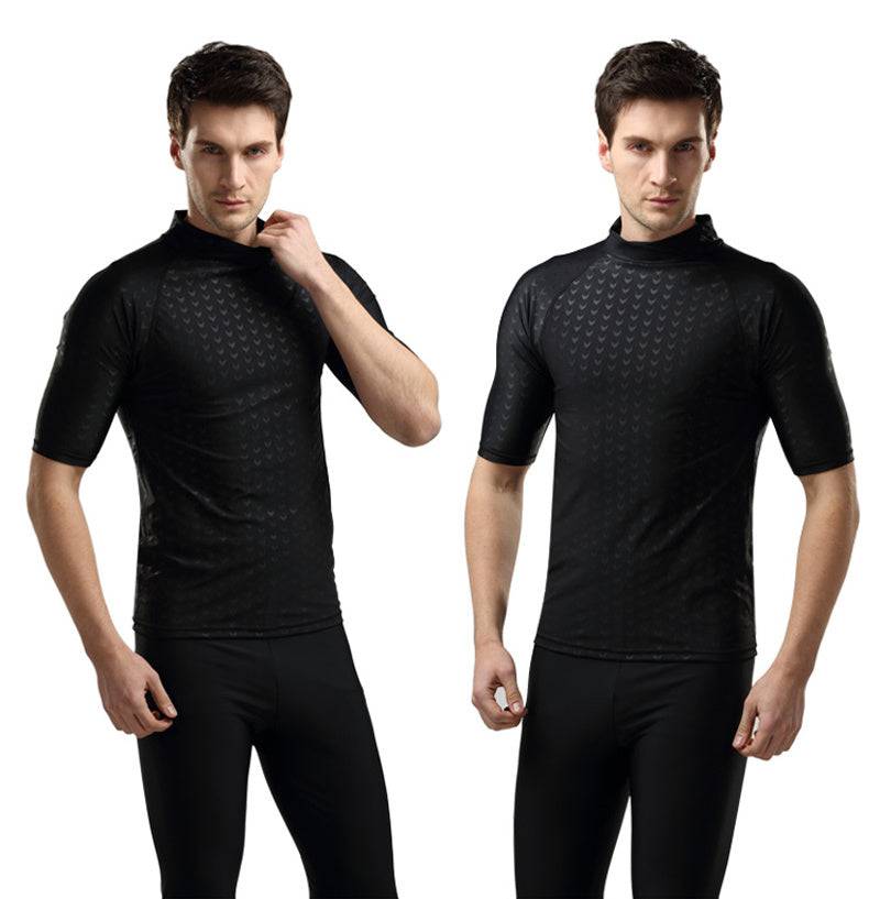 Men's Swimsuit Suit, Short-sleeved Top, Split Quick-drying Snorkeling Equipment - Clothing Personality