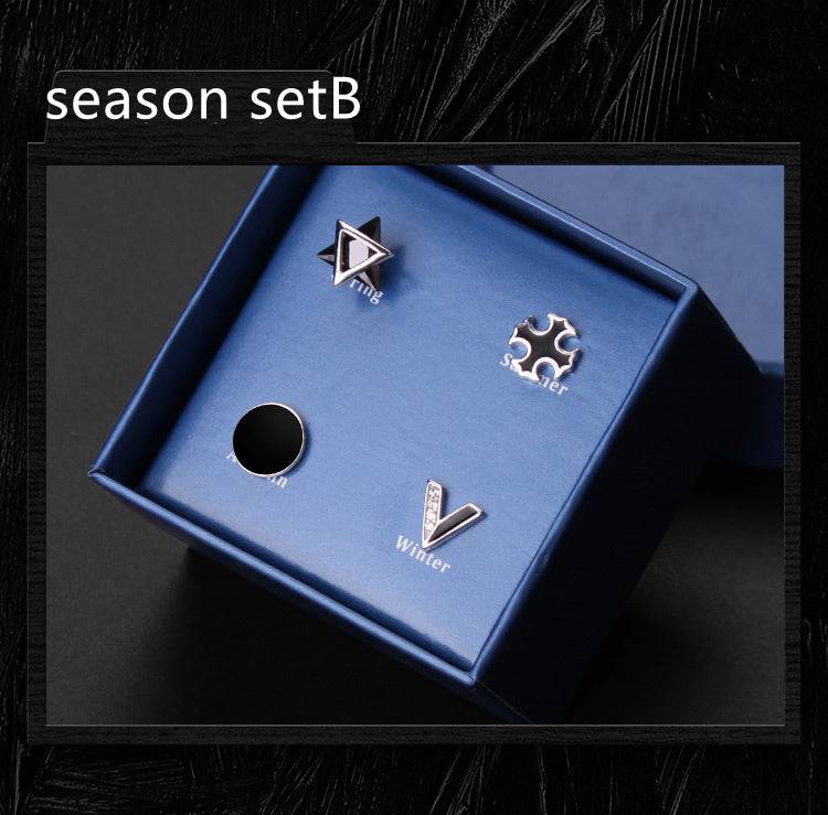 925 Silver Men''s Earrings Single Fashionable Silver Earrings - Clothing Personality