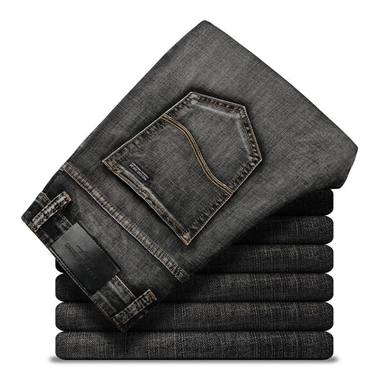 New Men's Jeans Slim Straight Black Pants For Men - Clothing Personality