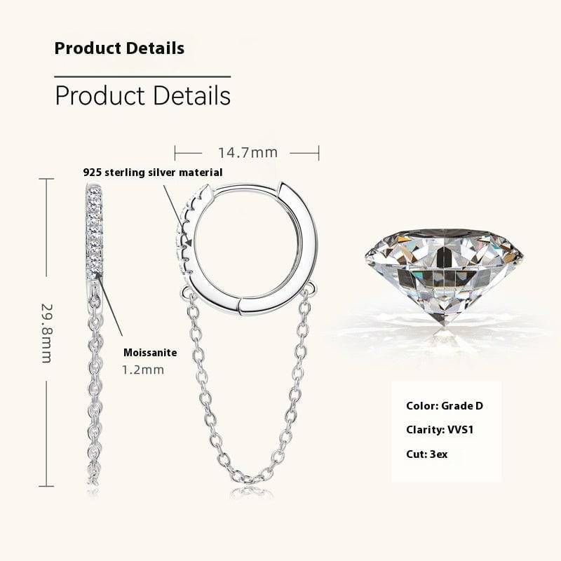 Fashion Personality Bling Diamond Earrings Tassel Chain Ear Ring - Clothing Personality