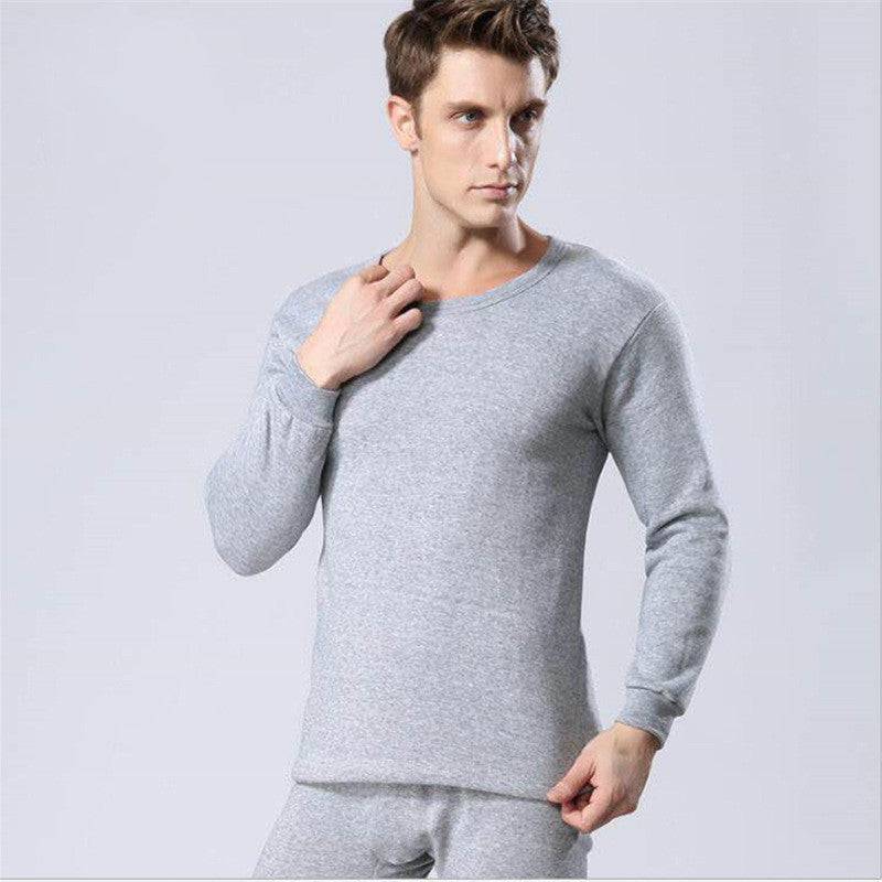 Men Round Neck Warm Pajamas Suit - Clothing Personality
