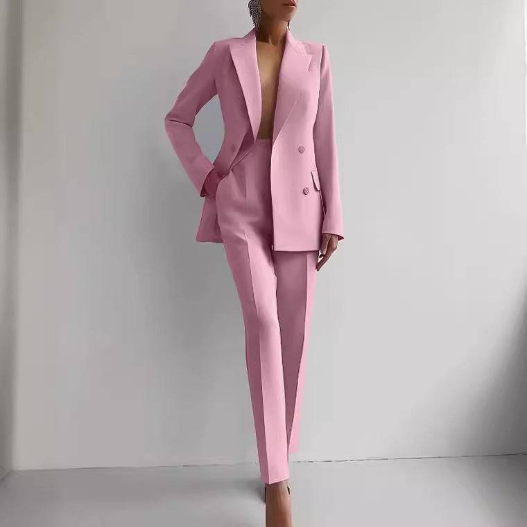 Women's Business Suit Two-Piece Outfit Blazer and Pants Set Business Suit Office Fashion Casual Business Attire Women's - Clothing Personality