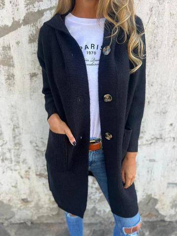 Mid-length Sweater Cardigan Women's Clothes Light Gray - Clothing Personality